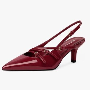 MUCCCUTE Women's Heels with Pointed Toe, Heeled, Flat Heels with Strap size 6.5